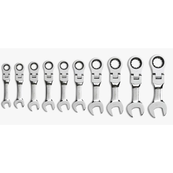 GEARWRENCH Metric Stubby Flex Ratcheting Wrench Set (10-Piece)
