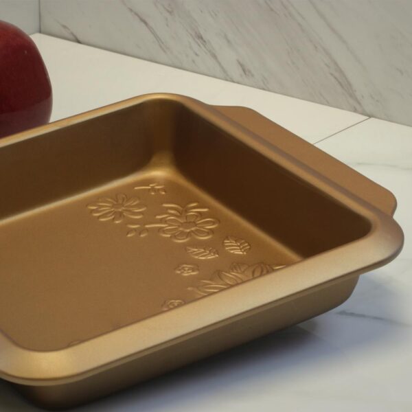 Gibson Home Country Kitchen 8 in. Square Copper Embossed Carbon Steel Bake Pan