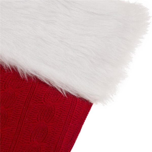 Glitzhome 20 in. L Knitted Stocking with Faux Fur Cuff