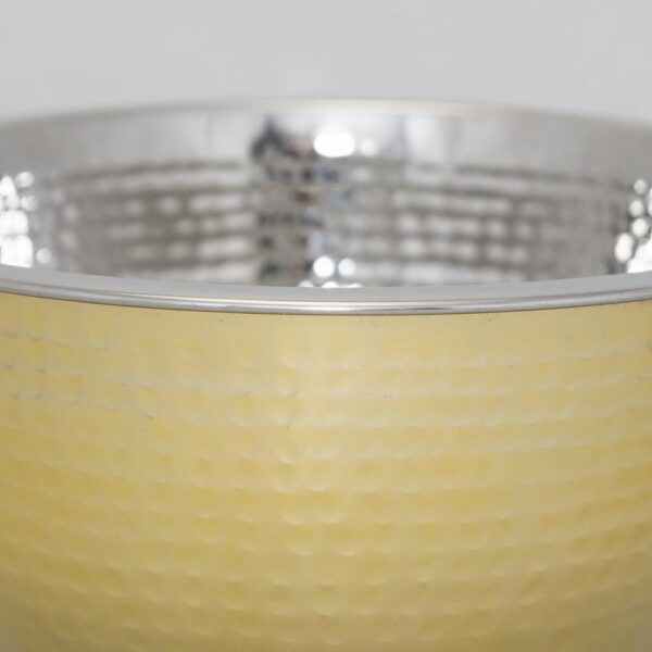 ExcelSteel 3 Qt Professional Stainless-Steel Hammered Mixing Bowl with Gold Tone
