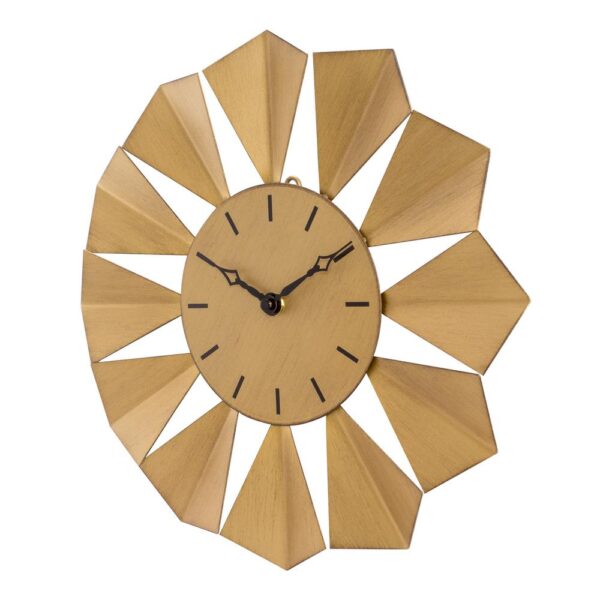 La Crosse Technology 12.8 in. Gold Metal Sunray Quartz Wall Clock