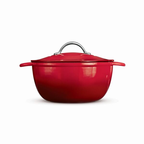 Tramontina Gourmet Enameled 6.5 qt. Round Cast Iron Dutch Oven in Gradated Red with Lid