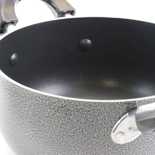 Better Chef 2 qt. Round Aluminum Nonstick Dutch Oven in Gray with Glass Lid