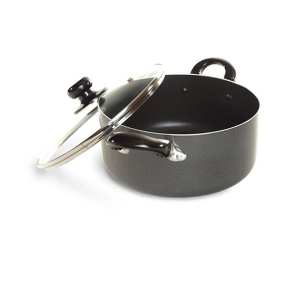 Better Chef 8 qt. Round Aluminum Nonstick Dutch Oven in Gray with Glass Lid