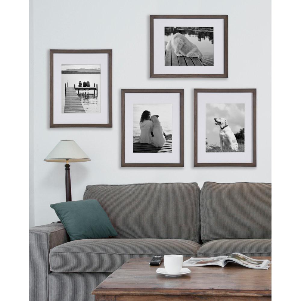 DesignOvation Gallery 11×14 matted to 8×10 Gray Picture Frame Set