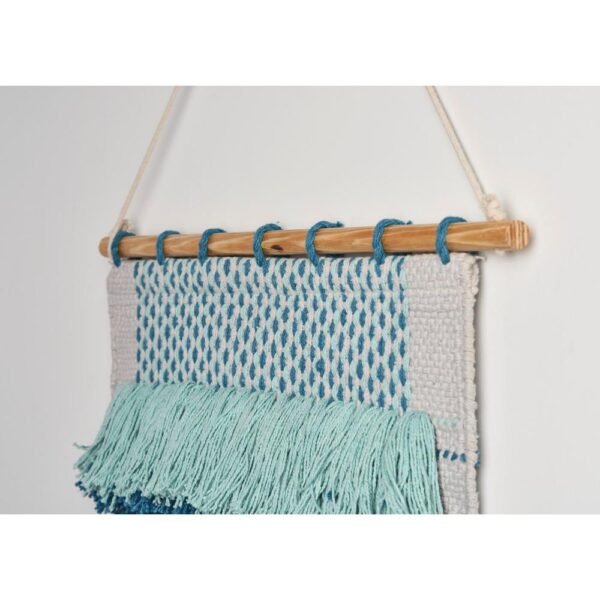 LR Home Coast Gray / Teal Fringed Wall Tapestry