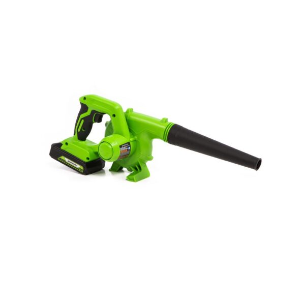 Greenworks 90 MPH 180 CFM 24-Volt Battery Cordless Shop Blower with 2.0 Ah USB Battery and Charger Included SBL24B211