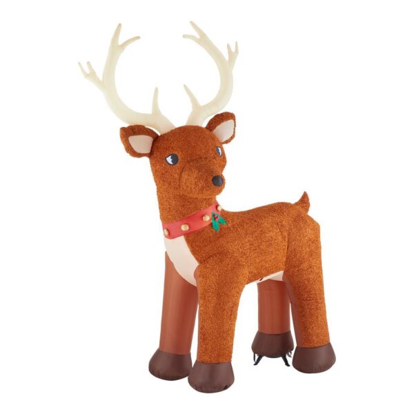 Home Accents Holiday 10.5 ft. Pre-Lit LED Giant-Sized Inflatable Fuzzy Standing Reindeer