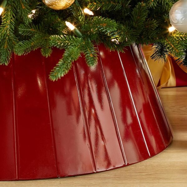 Home Accents Holiday 27 in. D Red Metal Christmas Tree Collar