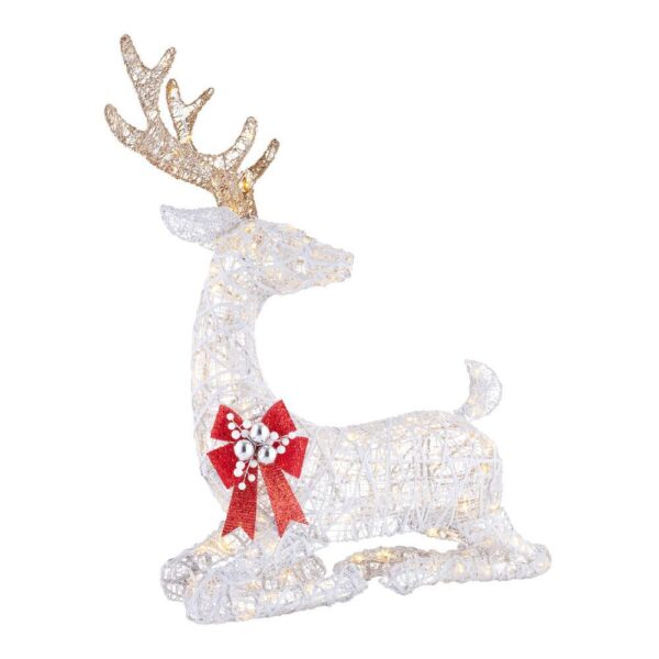 Home Accents Holiday 3.5 ft Polar Wishes White LED Lying Deer