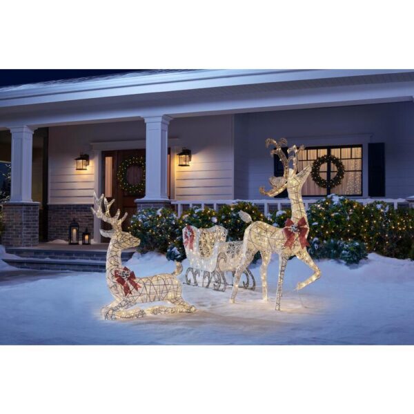 Home Accents Holiday 3.5 ft Polar Wishes White LED Lying Deer