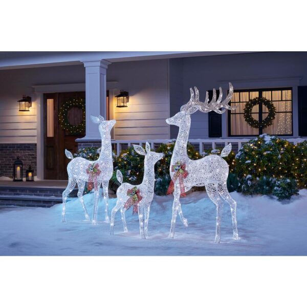 Home Accents Holiday 3-Piece Fantasleigh Outdoor Christmas Deer Family ...