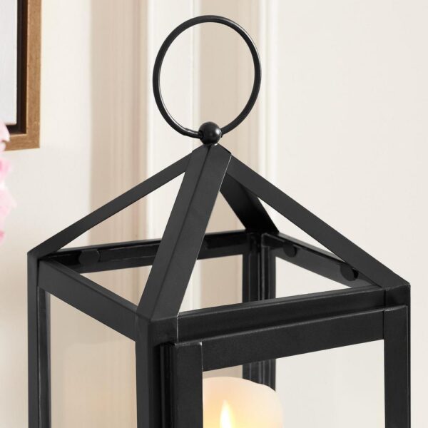 Home Decorators Collection Home Decorators Collection Black Powder Coated Metal Candle Hanging or Tabletop Lantern (Set of 2)