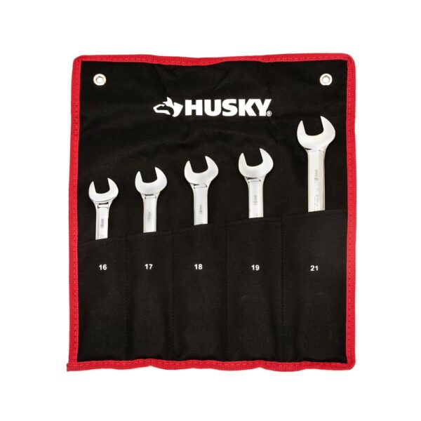 Husky Large Metric Flex Head Ratcheting Wrench Set (5-Piece)