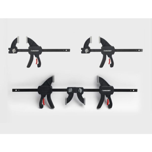 Husky 6 in. and 4.5 in. Trigger Clamp Set (6-Piece)