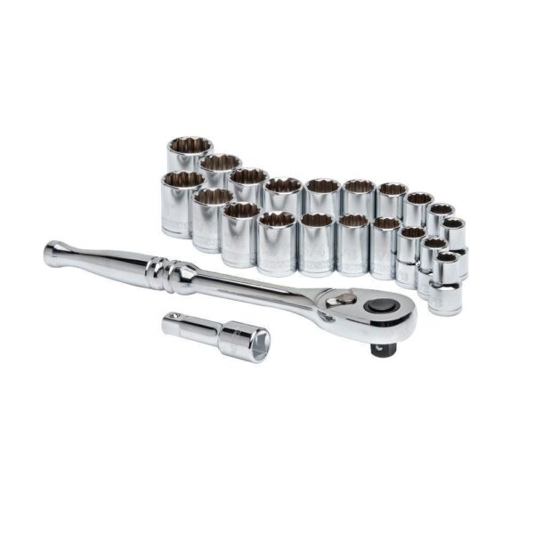 Husky 1/2 in. Drive Ratchet and SAE/MM Socket Set (22-Piece)