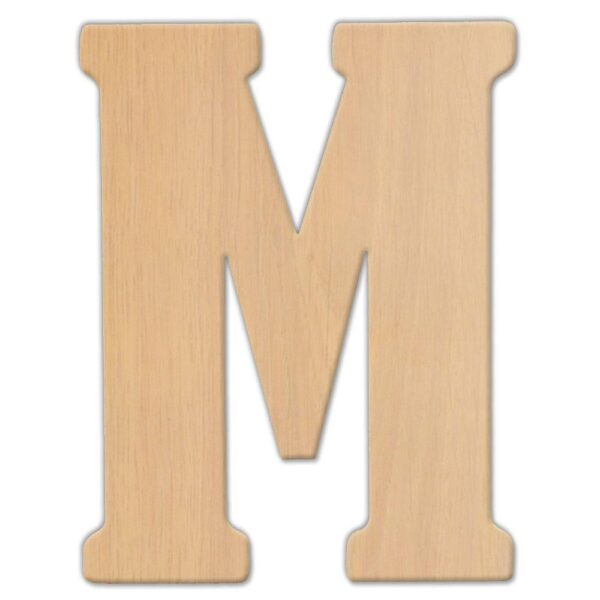 Jeff McWilliams Designs 15 in. Oversized Unfinished Wood Letter (M)