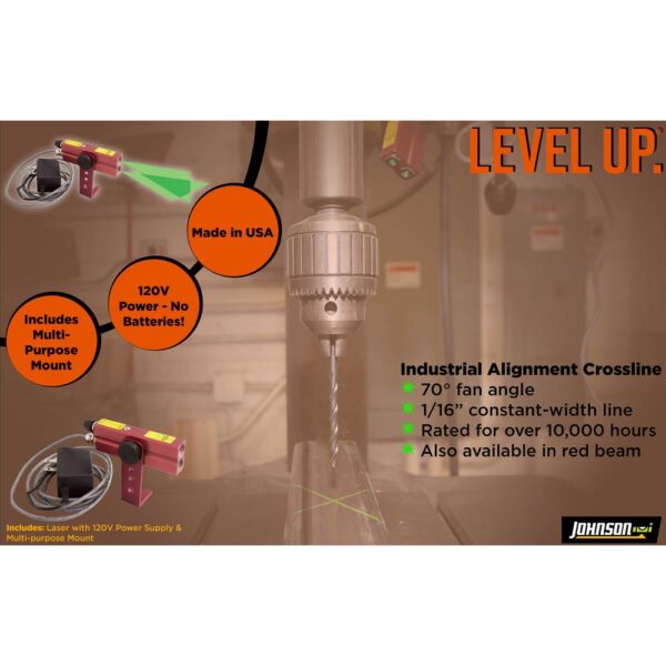 Johnson 110-Volt AC Green Industrial Alignment Cross-Line Laser Level