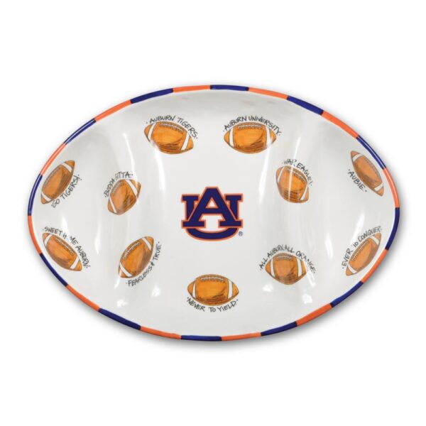 Magnolia Lane Auburn Ceramic Football Tailgating Platter