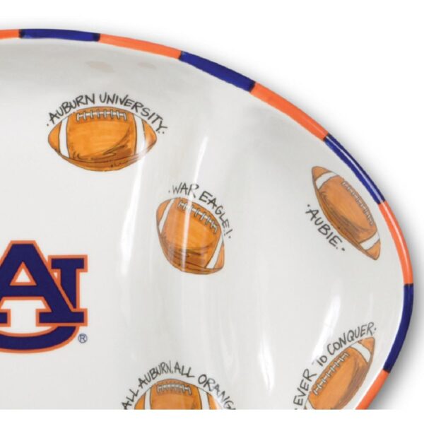 Magnolia Lane Auburn Ceramic Football Tailgating Platter