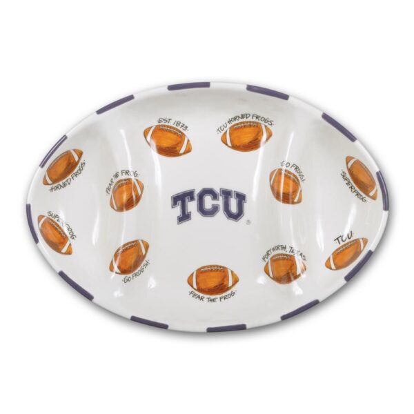 Magnolia Lane TCU Ceramic Football Tailgating Platter