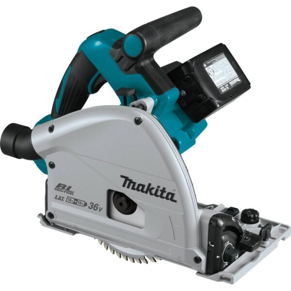 Makita 18-Volt X2 LXT Lithium-Ion (36-Volt) Brushless Cordless 6-1/2 in. Plunge Circular Saw w/ (2) Batteries 5.0Ah, 55T Blade