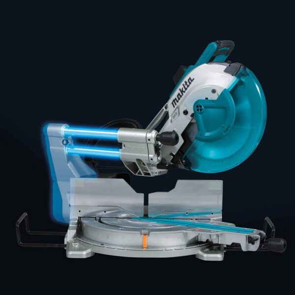 Makita 15-Amp 12 in. Dual-Bevel Sliding Compound Miter Saw with Laser and Portable Rise Miter Saw Stand
