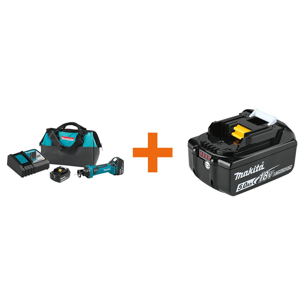 Makita 18-Volt LXT Lithium-Ion Cordless Cut-Out Tool Kit, 5.0 Ah with Bonus  18-Volt LXT Lithium-Ion Battery Pack 5.0Ah – Monsecta Depot