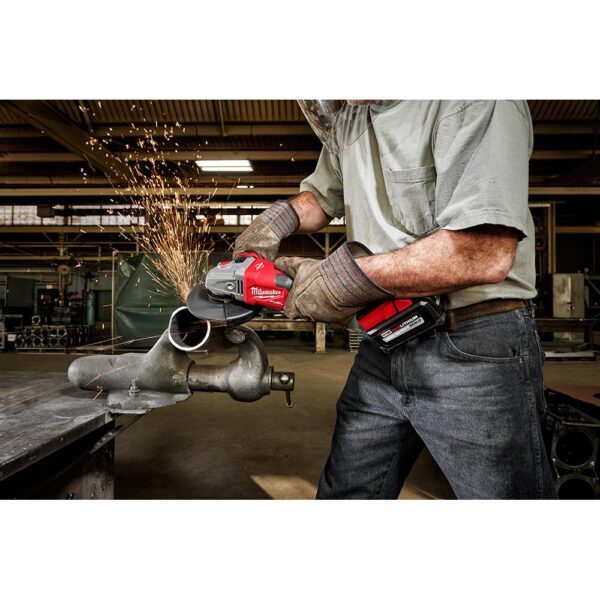 Milwaukee M18 FUEL 18-Volt Lithium-Ion Brushless Cordless 4-1/2 in./6 in. Grinder with Slide Switch Kit and Two 6.0 Ah Battery
