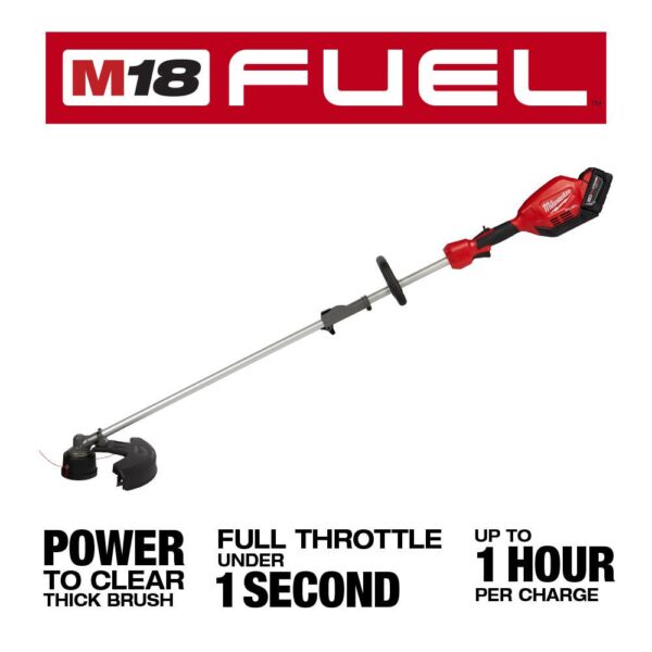 Milwaukee M18 FUEL 18-Volt Lithium-Ion Cordless Brushless String Grass Trimmer W/ Attachment Capability W/ M18 5.0Ah Battery