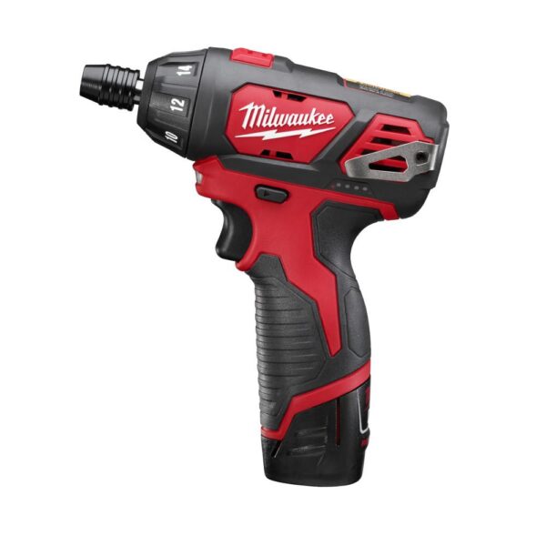 Milwaukee M12 12- volt Lithium-Ion Cordless 1/4 in. Hex Screwdriver Kit with Two 1.5Ah Batteries, Charger, Tool Bag and Bit Set