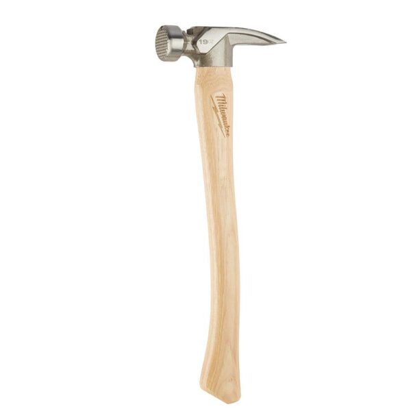 Milwaukee 19 oz. Wood Milled Face Hickory Framing Hammer with Hammer Loop