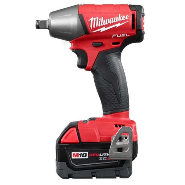 Milwaukee M18 FUEL 18-Volt Lithium-Ion Brushless Cordless 1/2 in. Impact Wrench Friction Ring with Two 5 Ah Batteries, Hard Case