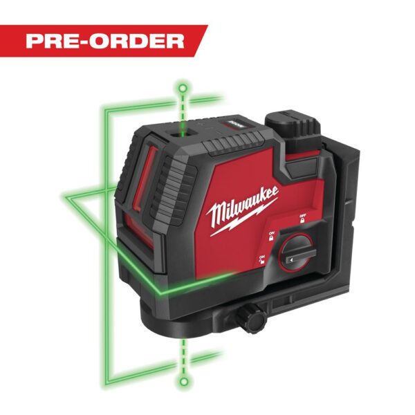 Milwaukee Green 100 ft. Cross Line and Plumb Points Rechargeable Laser Level with REDLITHIUM Lithium-Ion USB Battery and Charger