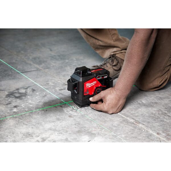 Milwaukee M12 12-Volt Lithium-Ion Cordless Green 250 ft. 3-Plane Laser Level Kit with One 4.0 Ah Battery, Charger and Case