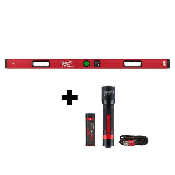 Milwaukee 48 in. REDSTICK Digital Box Level with Pin-Point Measurement Technology W/ 700 Lumens LED Rechargeable Flashlight