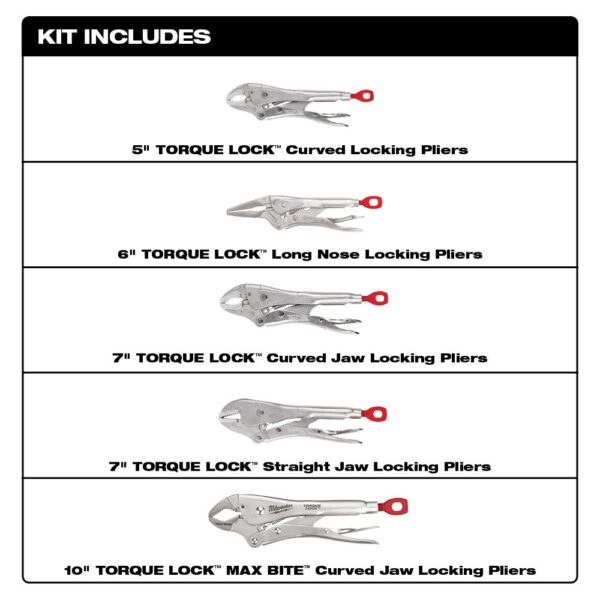 Milwaukee Torque Lock Locking Pliers Kit (5-Piece)