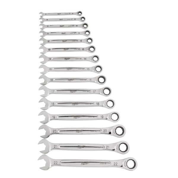 Milwaukee Ratcheting Combination SAE and Metric Wrench Mechanics Tool Set (30-Piece)
