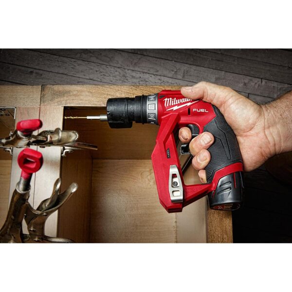 Milwaukee M12 FUEL 12-Volt Lithium-Ion Brushless Cordless 4-in-1 Installation 3/8 in. Drill Driver Kit W/ M12 Flood Light