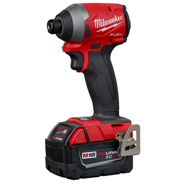 Milwaukee M18 FUEL 18-Volt Lithium-Ion Brushless Cordless Hammer Drill and Impact Driver Combo Kit (2-Tool) W/ Free 5.0Ah Battery