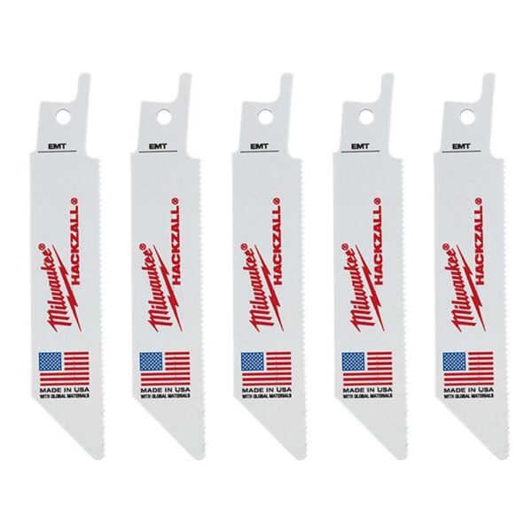 Milwaukee 4 in. 14 Teeth Per in. EMT Cutting HACKZALL Reciprocating Saw Blades (5 Pack)