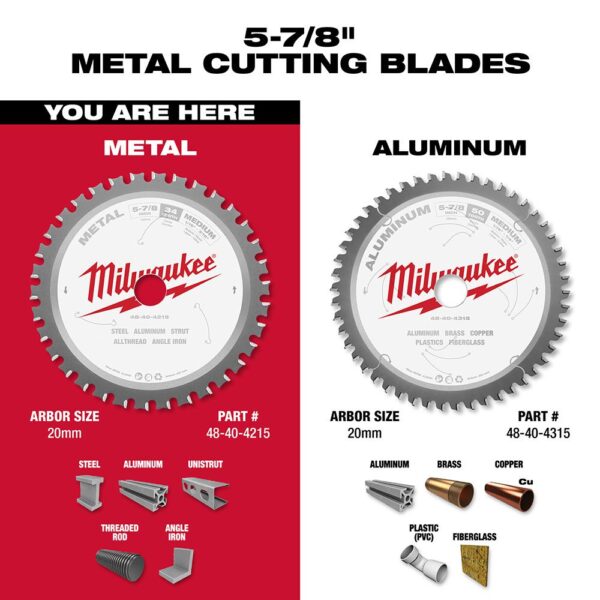 Milwaukee 5-7/8 in. x 34 Carbide Teeth Metal Cutting Circular Saw Blade