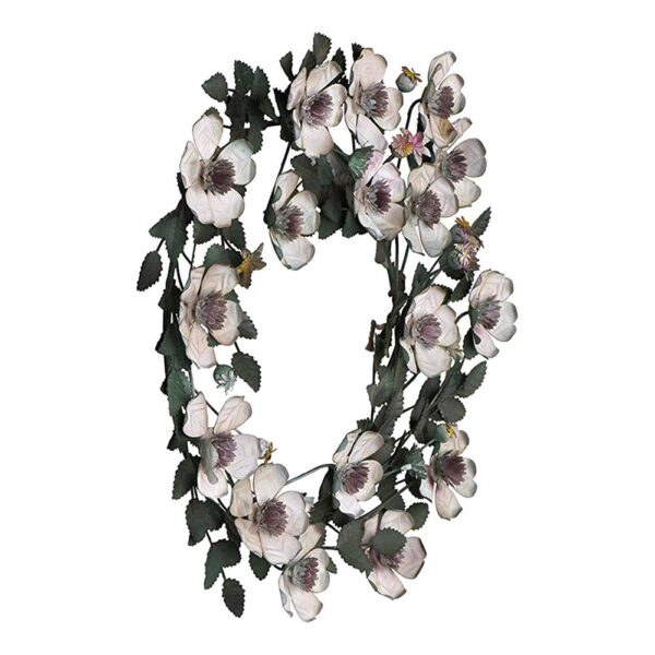 3R Studios Bungalow Lane 19 in. Round Hand Painted Tole Metal Flower Wreath