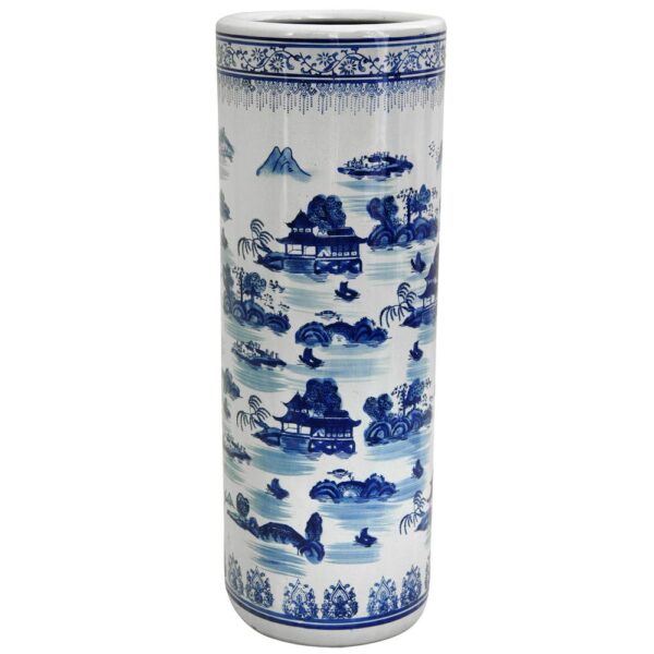 Oriental Furniture Oriental Furniture 23.5 in. Porcelain Decorative Vase in Blue