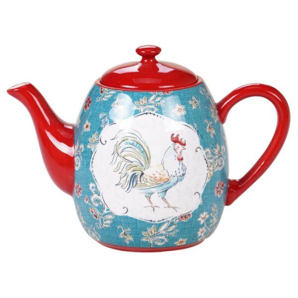 Certified International Morning Bloom 40 oz. 4-Cup Multicolored Teapot