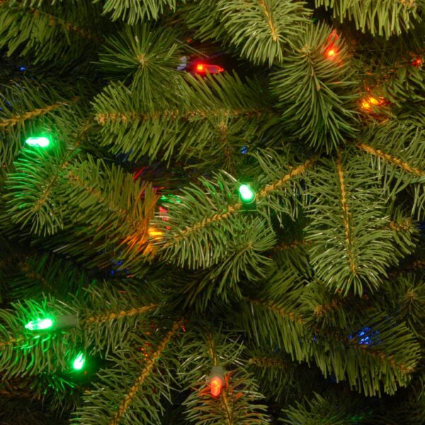 National Tree Company 9 ft. Downswept Douglas Pencil Slim Fir Artificial Christmas Tree with Dual Color LED Lights