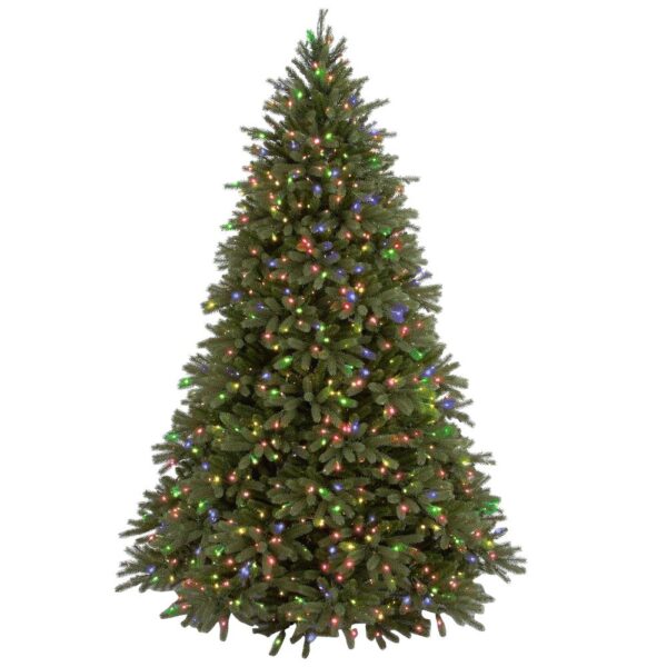 National Tree Company 7-1/2 ft. Feel Real Jersey Fraser Fir Hinged Artificial Christmas Tree with 1250 Multicolor Lights