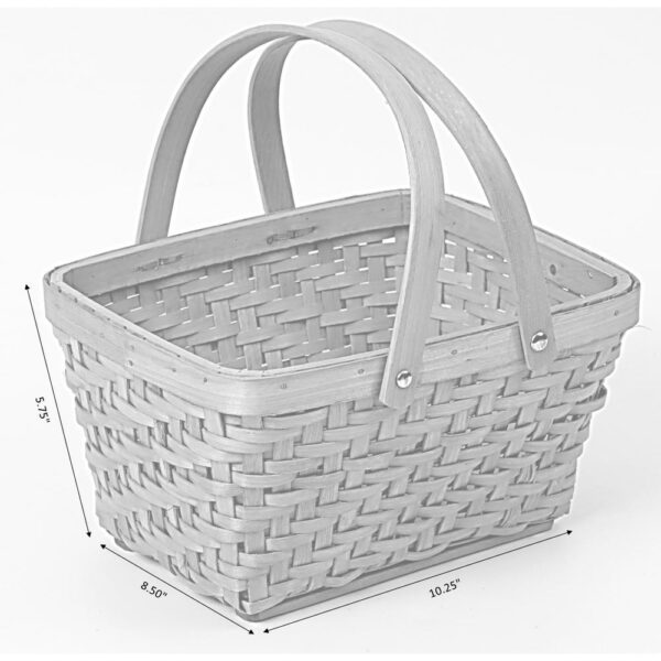 Vintiquewise 10.2 in. x 7.7 in. x 5.5 in. Wood Chip Rectangular Picnic Basket