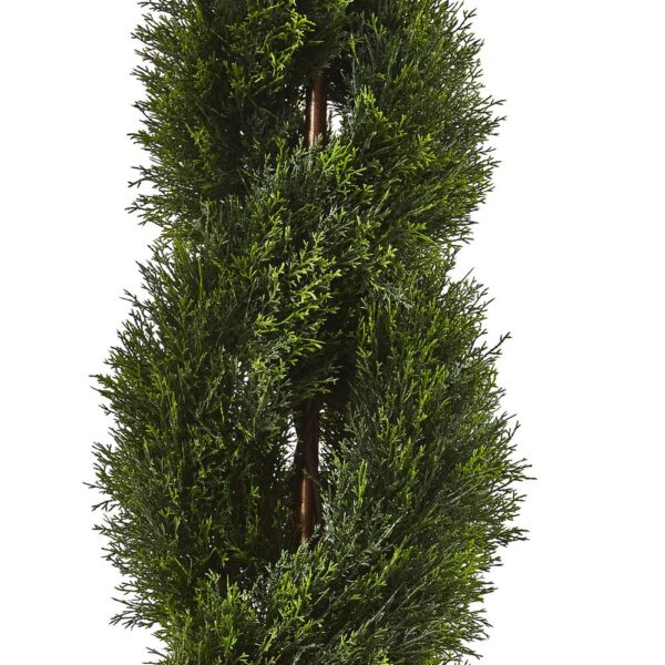 Nearly Natural Double Pond Cypress Spiral Topiary UV Resistant with 1036 Leaves (Indoor/Outdoor)
