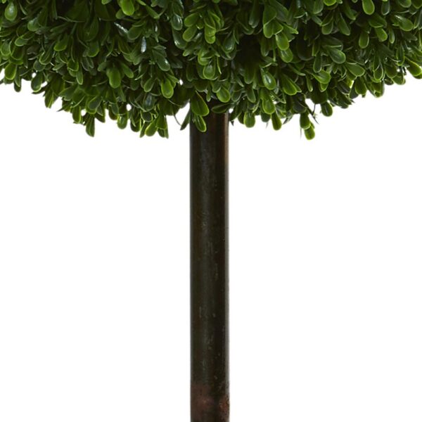 Nearly Natural 3.5 in. UV Resistant Indoor/Outdoor Boxwood Double Ball Artificial Topiary Tree